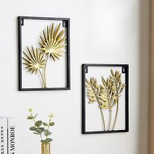 Metall Bild Blätter Wanddeko