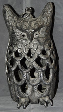 Gusseisen Eule Kerzenhalter Laterne Schwarz ca. 26cm Dekorfigur Geschenk Sammler