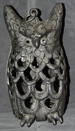 Gusseisen eule kerzenhalter - gusseisen,