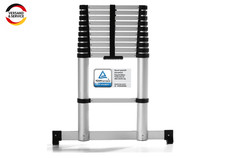 Premium Alu Teleskopleiter TÜV geprüft Softclose Arbeitshöhe 4,04 m Antirutsch B