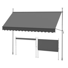 3,5m Balkonmarkise Klemmmarkise Markise Sonnenschutz Höhenverstellbar Anthrazit