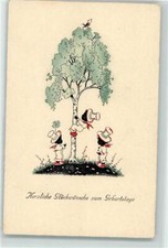 39175540 - Geburtstag Kind auf den Baum klettern AK Glueckwunsch Scherenschnitt