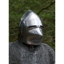 Hundsgugel, ca. 1390, 2 mm Stahl - schaukampftauglich Mittelalter Helm Stahlhelm