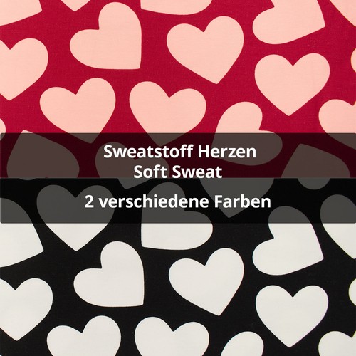 Sweatstoff herzen soft sweat - sweatstoff,