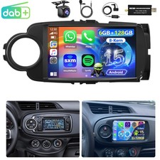 6G+128GB DAB+ Autoradio Für Toyota Yaris 2011-2018 Carplay Android 15.0 GPS Kam