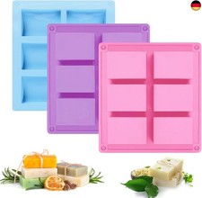 3 Stück Seifenformen Silikon, Seifenform Silikon, Silikonform Seife Rechteckig 