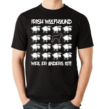 BLACK SHEEP IRISH WOLFHOUND Wolfhund Hunde Fun schwarzes Schaf T-Shirt