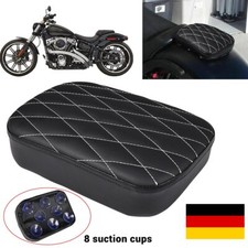 Motorrad Sozius Sitz Sitzpad mit 8 Saugnapf Schwarz Für Harley Sportster Bobber
