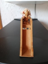 Kleine Holzrutsche mit sitzender Puppe Puppenhaus Erzgebirge 