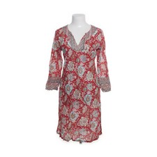 Aurobelle, Kleid, Größe: L, Rot/Weiß/Mehrfarbig, Baumwolle, Medaillon #xCb