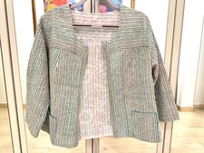 ZEN ETHIC kurze Sommer Jacke bestickt Wendejacke grün weiß M 38/40 Dirndl-Jacke