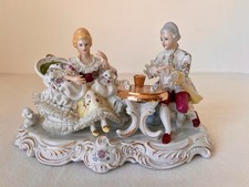antik Porzellan Dresden Volksstedt Capodimonte Figuren Gruppe Porcelain Spitze