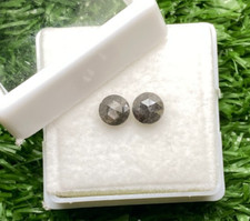 Paar Natürlicher Diamant Rose Rund Schliff Kostüm Grau Farbe 4.5 Zu 5.0 MM