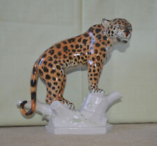XL PORZELLAN FIGUR LEOPARD SCHWARZBURGER WERKSTÄTTEN ARTHUR STORCH
