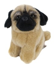 Kuscheltier Mops 12 cm sitzend Hund klein Kuschelmops Stoffhund Schmusehund
