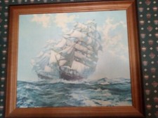 Bild Gemälde Druck Schiff Schiffahrt Segelschiff Holzrahmen