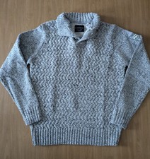 Pullover Herren warm Winter dick M grau weiß Wollanteil