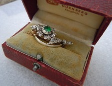 Diamant Smaragd Brosche