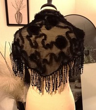 2 Dreiecks-Tücher Schwarz + Grau weiß Muster siehe Bilder