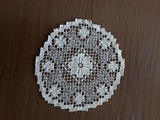 1 rundes 21 cm Du. Deckchen-Handarbeit Kloeppelware-DDR Ware gebraucht/neuwertig