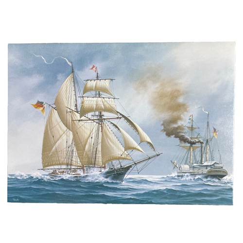Postkarte schiff elbe - postkarte, ak