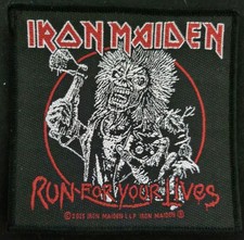 Iron Maiden - Run for your Lives  gewebter Aufnäher woven Patch Neu & Official!