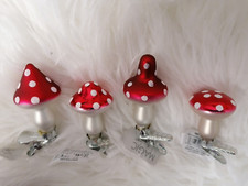 4 Pilze Fliegenpilze Weihnachtsdeko Christbaumkugel Christbaumschmuck Inge Glas