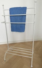 Herrendiener, Handtuchhalter Metall weiß, Bauhaus?, 94 x 51 x 33 cm  VINTAGE