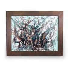 Gemälde Landschaft Baumgruppe signiert Unikat Prof.em Andreas Loeschner-Gornau