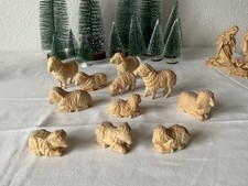 Schafe Holz Krippenfiguren, Geschnitzt, 4,4/5,1 Cm Vermutlich Lepi