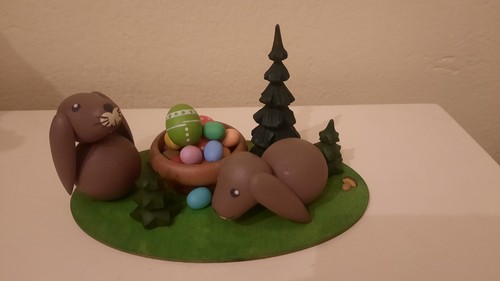 Ostereier holz hasen - hasen, deko
