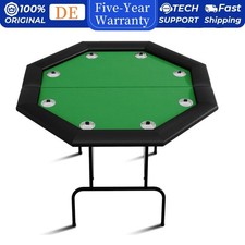 Pokertisch, Profi Casino Pokertisch mit Edelstahl Getränkehaltern & Armauflagen