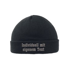 Strickmütze bestickt mit deinem Wunschtext Logo Firma Werbung Eigener Name URL
