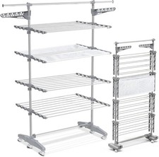 Wäscheständer Turm für Innen Platzsparender Turmwäscheständer mit Faltbaren F...