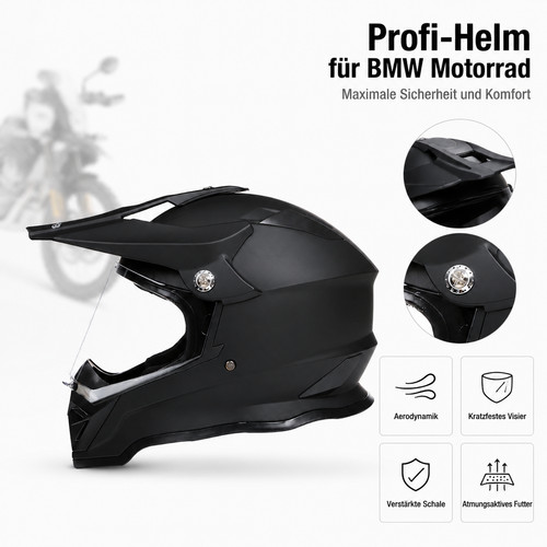 Rally motorradhelm schwarz - motorradhelm,