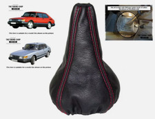 Schaltsack Fur Saab 900 Classic 1978-1993 Leder Naht Rot - originale Gummibälge