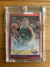 /35 Dirk Nowitzki 2021-22 Panini NBA Optic Contenders Red On Card Auto Mavs