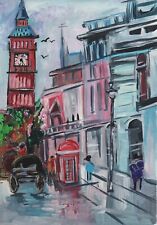 Acrylmalerei. Stadt. Papier