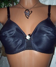 Edler Vintage Pin Up BH Büstenhalter glänzend 75 B schwarz GOSSARD ungetrag (i31