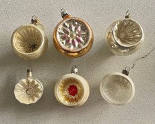 6 sehr alte Weihnachtskugeln Reflexkugeln Lauscha antik