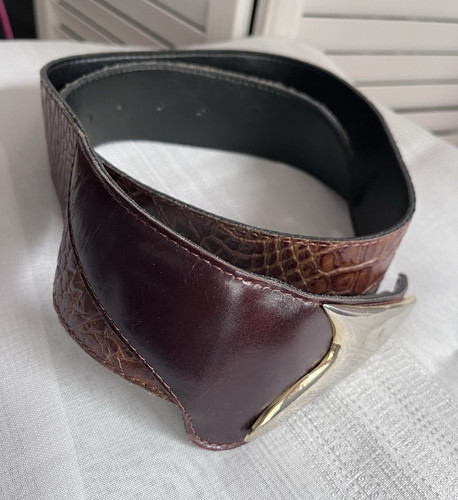 Damen ledergürtel braun breit - braun,