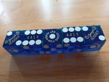 5 Casino Würfel  Jerry`s Nugget  blue mit match nummern,Las Vegas