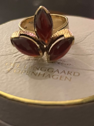 Ole lynggaard granat ring 14k - ole,
