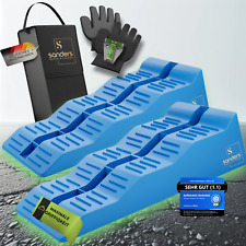 Sanders Auffahrkeile Wohnmobil - 2er Set Robuste Stufenkeile - Wohnwagen - blau