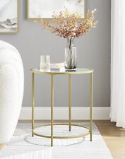 Nachttisch Rund Beistelltisch Sofatisch Couchtisch Robustes Hartglas Gold TGL20G