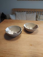 2 Salatschalen von Staub Keramik 24 Cm Durchmesser Beige