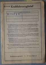 Kraftfahrzeugbrief 1969 VW Pkw