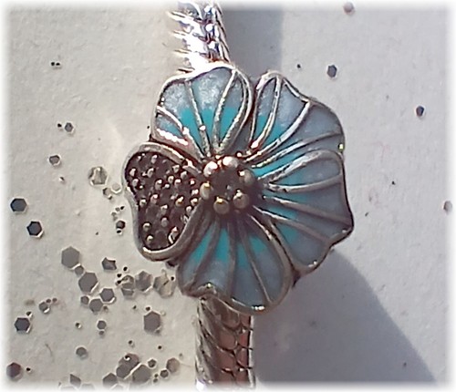 Charm blumenperle 925er - charm,