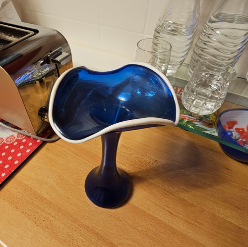 Murano stil kobaltblau weißer - kobaltblau,