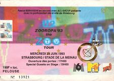 Eintrittskarte Ticket -U 2 - Zooropa'93 - 1993 Stade de la Meinau/ Konzertkarte